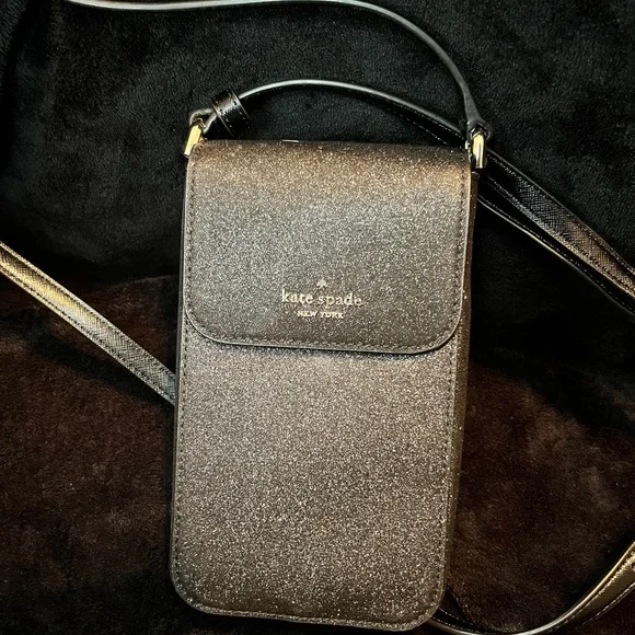 Kate Spade Lola Glitter Flap Phone Crossbody - Picture 1 of 4